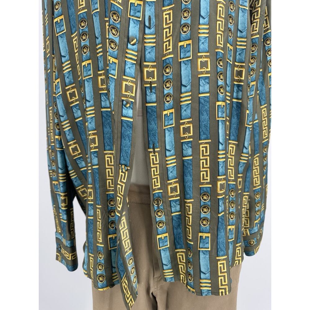 vintage Gianni Versace Medusa print silk shirt sz 54 us large(bl100thrifty - Picture 3 of 8